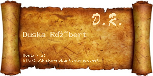 Duska Róbert névjegykártya
